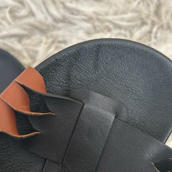NWOB Ulla Johnson Alma Leather Twisted Contrast Sandals in Black/Cognac Sz 36/6 - Picture 12 of 12